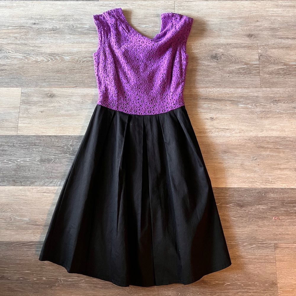 Purple and black dress. Cute for an occasion